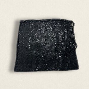 Black Sequin Mini Skirt